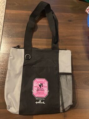 Hallmark Black and Gray Tote with Pink Barbie Emblem
